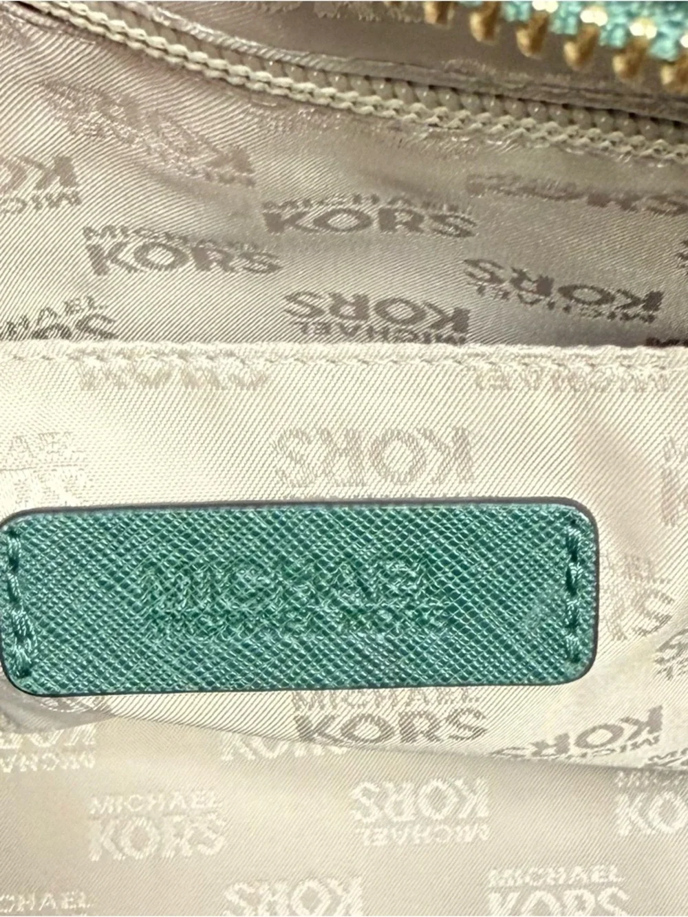 Michael Kors Forest Green Saffiano Satchel with Gold Hardware EUC